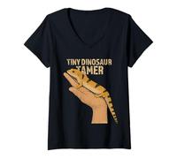 Womens Peter´s Banded Skink Owner Tiny Tamer Peter´s Banded Skink V-Neck T-Shirt