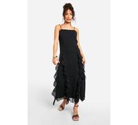 Womens Petite Beaded Midaxi Slip Dress - Black - 6, Black