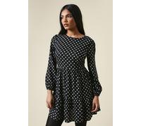 Petite Black Spot Tiered Hem Mini Dress Dorothy Perkins Black 10