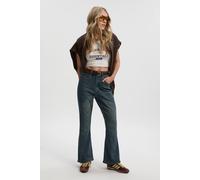 Womens Petite Comfort Stretch High Waist Flared Jean - Blue - 6/26L, Blue