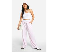 Womens Petite Contrast Waistband Pinstripe Trouser - Pink - 12, Pink