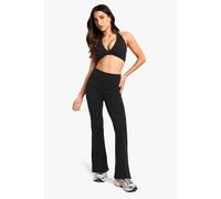 Womens Petite High Waist Premium Active Flare Legging - Black - 8/28L, Black