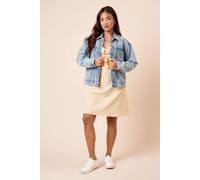 Womens Petite Oversized Denim Jacket Light Wash 16