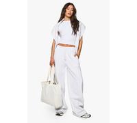 Womens Petite Pintuck Detail Straight Leg Jogger - Grey - L, Grey