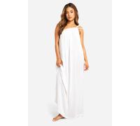 Womens Petite Plait Trim Beach Maxi Dress - White - 6, White
