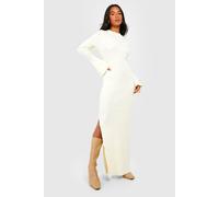 Womens Petite Premium Rib Knit Maxi Dress - White - L, White