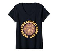 Womens Petroglyph Petroglyphs Pictographs V-Neck T-Shirt