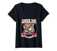 Womens Petrolhead Car Tuning Drifting Gasoline Is My Perfume V-Neck T-Shirt