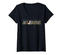 Women's Pets Just Anxious I Wouldn't Say Neurotic V-Neck T-Shirt