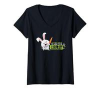 Women's Pets Not Afraid Use Carrot Humor V-Neck T-Shirt