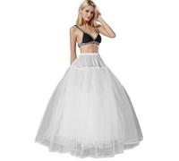 Women's Petticoat A-line Hoopless Underskirt Full Lace Crinoline Petticoats 50S Vintage Rockabilly Half-Slip Underwear for Wedding Bridal Dress Prom Dress Party Costumes Ball Gown(white,10)
