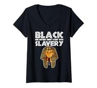 Women's Pharaoh Black History Didn't Start with Slavery V-Neck T-Shirt