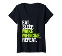 Women's Pharmaceutical Chemist Eat Sleep Routine V-Neck T-Shirt