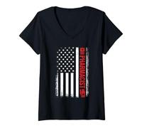 Womens Pharmacist 4th Of July US Flag Matching Job Team Patriotic V-Neck T-Shirt
