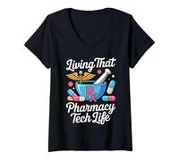 Women's Pharmacy Tech Life Technician RX CPhT Pharmacy V-Neck T-Shirt