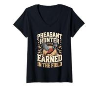 Women's Pheasant Hunter A Title Earned in The Field V-Neck T-Shirt