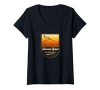 Women's Pheasant Hunting American Upland Wilderness Pheasant Hunting V-Neck T-Shirt