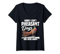 Women's Pheasant Hunting Bird Hunter Reason Pheasant Hunting V-Neck T-Shirt