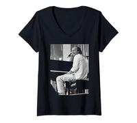 Womens Phil Collins at JFK Stadium Philadelphia Live Aid Concert V-Neck T-Shirt