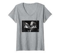 Womens Phil Collins Drumming for Eric Clapton Birmingham NEC 1986 V-Neck T-Shirt