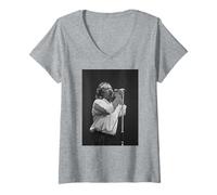Womens Phil Collins of Genesis Live Invisible Touch World Tour V-Neck T-Shirt