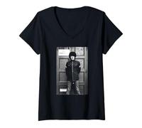 Womens Phil Lynott of Thin Lizzy 1980 Sugar Blues Chinatown V-Neck T-Shirt
