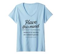 Womens Philippians 2 5 Have This Mind Among Yourselves in Christ V-Neck T-Shirt