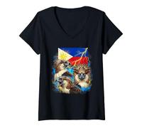 Women's Philippine Eagles Philippines Pride Flag V-Neck T-Shirt