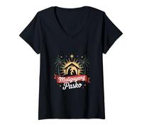 Womens Philippines Filipino Christmas Jesus Maligayang Pasko V-Neck T-Shirt