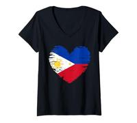 Womens Philippines Outfit - Philippines Heart - I Love Philippines V-Neck T-Shirt