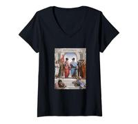 Womens Philosophy No 1 School of Athens Plato Aristotle Philosopher V-Neck T-Shirt