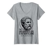 Womens Philosophy Socrates Quote for Wise Philosphers V-Neck T-Shirt