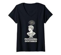 Womens Philosophy Student Existential Overthinking Cogito Ergo Sum V-Neck T-Shirt