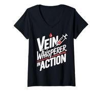 Women's Phlebotomist Blood Draw Tech V-Neck T-Shirt