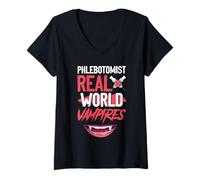 Women's Phlebotomist.Real World Vampires - Easy Halloween Costume V-Neck T-Shirt