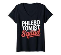 Women's Phlebotomist Team Blood Draw Tech Group Phlebotomy V-Neck T-Shirt