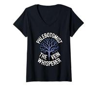 Womens Phlebotomist The Vein Whisperer Venipuncture Clinical Skill V-Neck T-Shirt