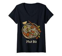 Womens Pho Bo Vietnamese Noodle Cuisine Vietnam Foodie V-Neck T-Shirt