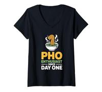 Womens Pho Enthusiast Since Day One Vietnamese Food Lover V-Neck T-Shirt