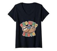 Women's Pho King Sloth Funny Food Lover Humor V-Neck T-Shirt