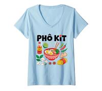 Womens Phô Kit Ramen Lovers Fun Cooking Design for Foodies V-Neck T-Shirt