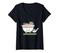 Womens Pho Noodle Bowl Vietnam Soup Spoon Chopsticks V-Neck T-Shirt
