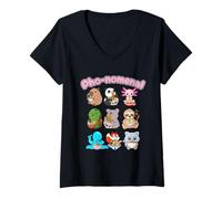 Womens Pho, Ramen, noodles, cute, animals, bowl V-Neck T-Shirt