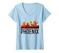Womens Phoenix Arizona Desert Vibes Pride Roadrunner V-Neck T-Shirt