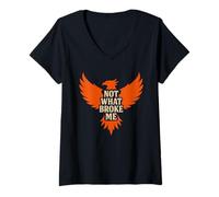 Women's Phoenix Rebirth Rising from Ashes Resilience V-Neck T-Shirt