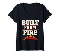 Women's Phoenix Rebirth Rising from Ashes Resilience V-Neck T-Shirt