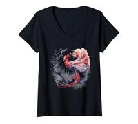 Womens Phoenix Reborn Rejuvenation Fire Phoenix Bird Phoenix Rising V-Neck T-Shirt