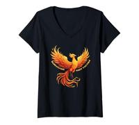 Womens Phoenix Survivor Not Victim Cancer Domestic Violence, Trauma V-Neck T-Shirt