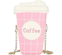 Women's Phone Bags Purses, Personality Coffee Cup Shape Crossbody Bag, Pu Leather Chain Shoulder Bag Handbag Ladies Satchel Bags for Travel, Work