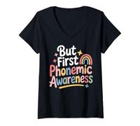 Womens Phonological First Phonemic Awareness V-Neck T-Shirt